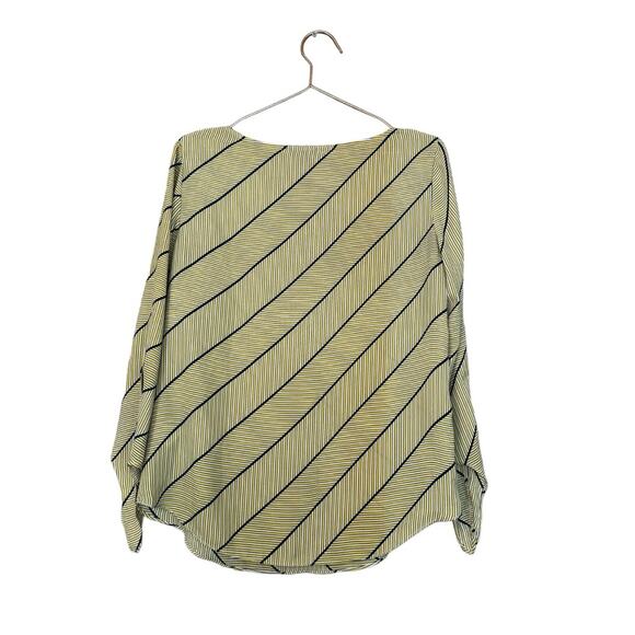 Talbots yellow & blue & White Striped blouse size small - Picture 5 of 6